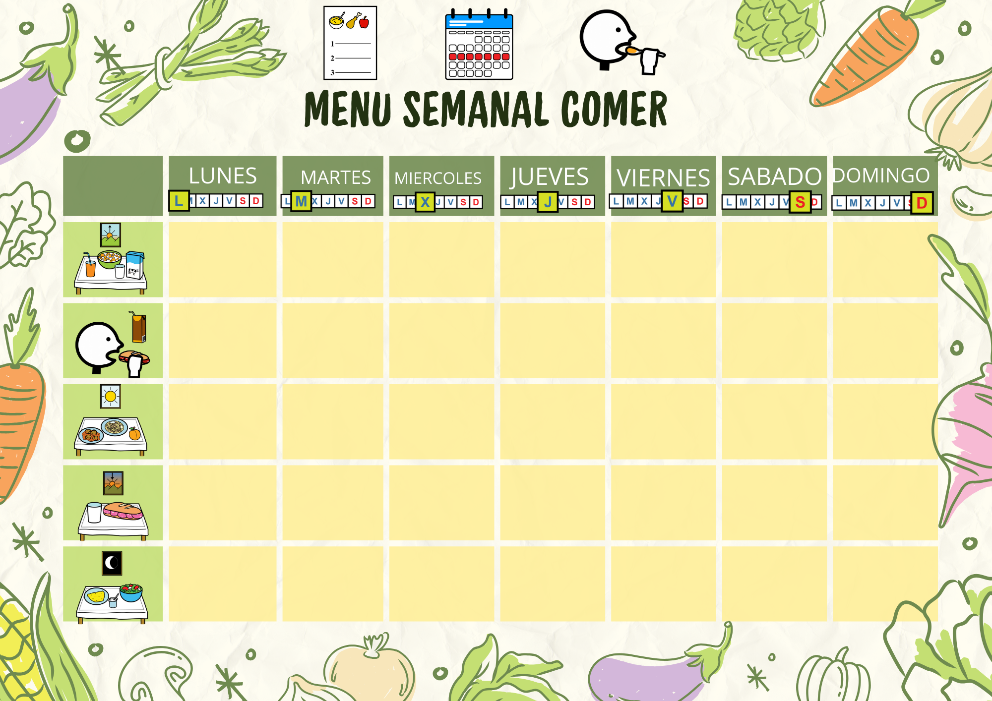 planificación semanal comida